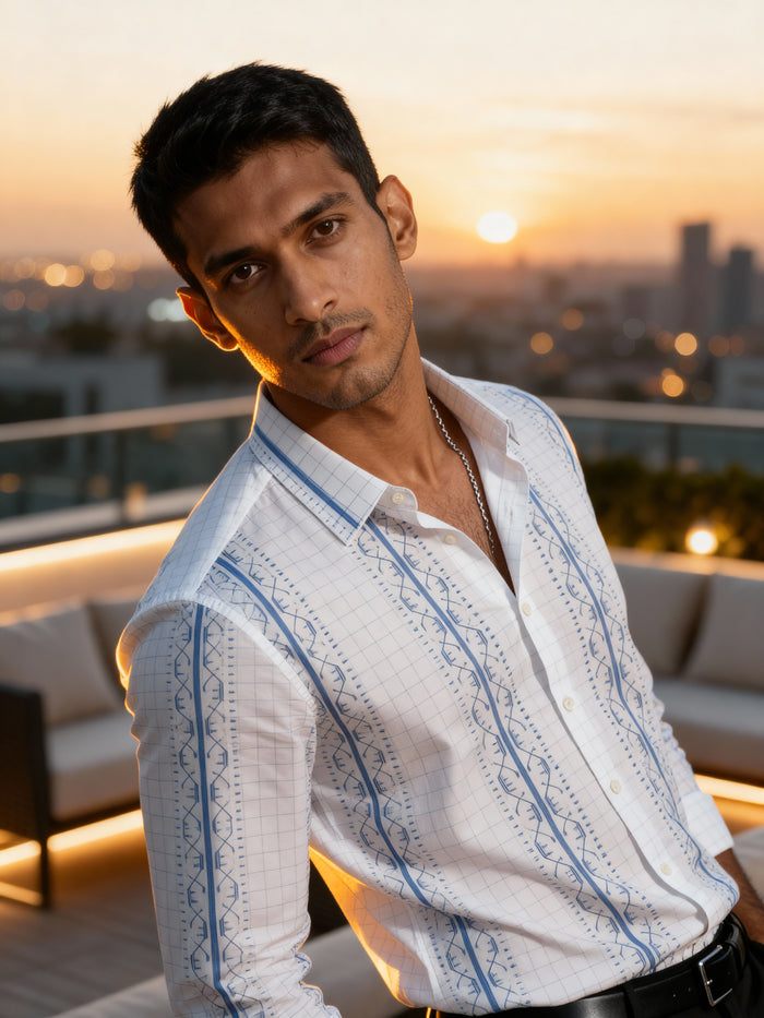 The Paribito White Cotton Party Shirt