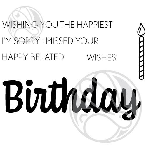 The Rabbit Hole Designs - Stamp Set - Birthday - Scripty - 3x4. Deeply etched, clear photopolymer stamps for precise placement. The word Birthday is sized so that it may be stamped onto the shadow layer from the coordinating dies (sold separately). Made in USA. Coordinates with Birthday - Scripty Word with Shadow Layer Dies. Available at Embellish Away located in Bowmanville Ontario Canada.