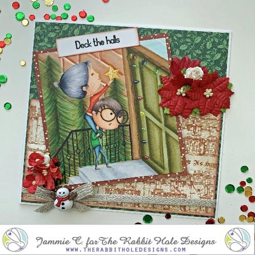 The Rabbit Hole Designs - Stamp Set - 4x8 - Love you More - Christmas Frost. Deeply etched, clear photopolymer stamps for precise placement. Made in the USA.  Coordinates with Love you More - Christmas Frost Dies. Available at Embellish Away located in Bowmanville Ontario Canada. Card designed by Jammie C.