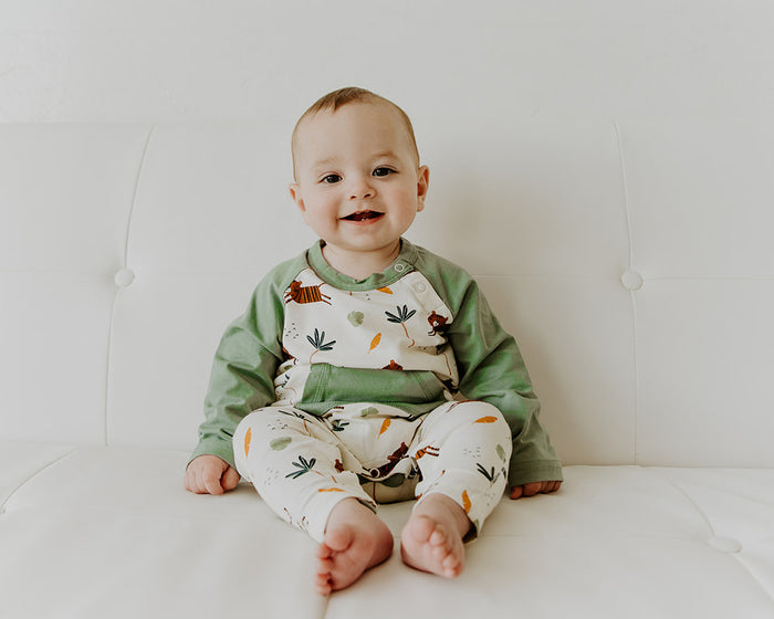 Tiger Kangaroo Pocket Baby Jumpsuit (Organic Cotton)