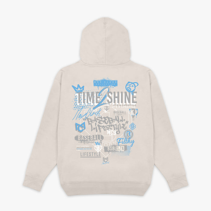 Yellow Time 2 Shine Icons Bone hoodie — back view