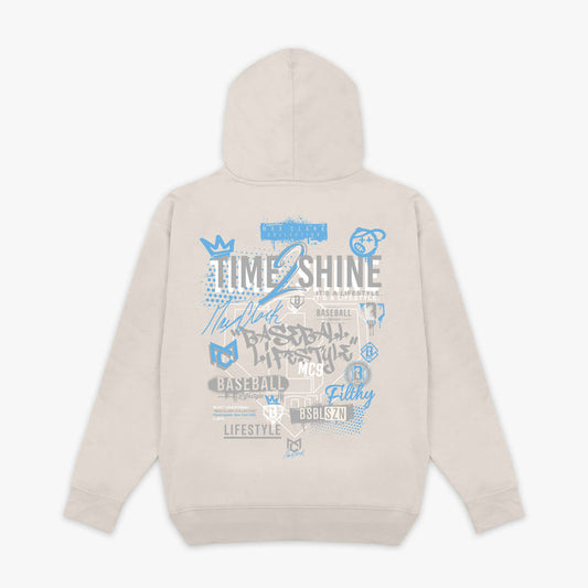Yellow Time 2 Shine Icons Bone hoodie — back view