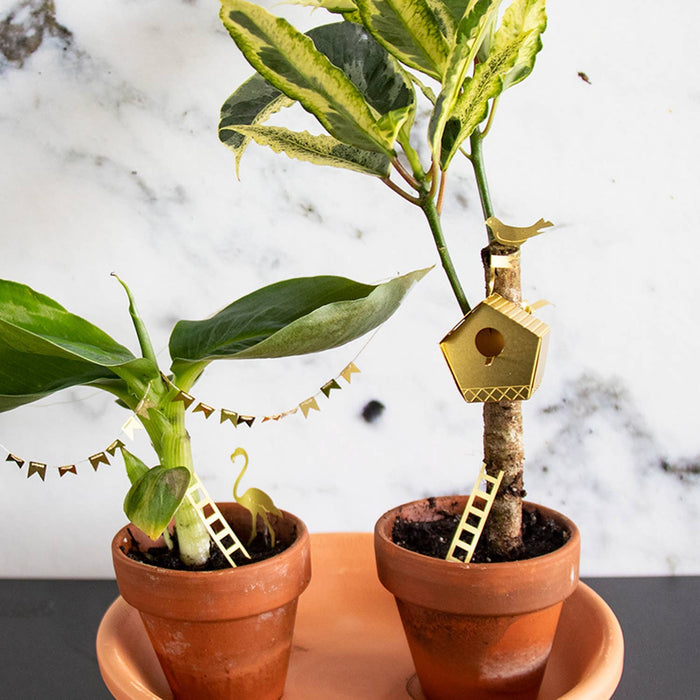 Tiny birdhouse gift by Botanopia USA for plant lovers, perfect as decor or a charming addition to houseplants.