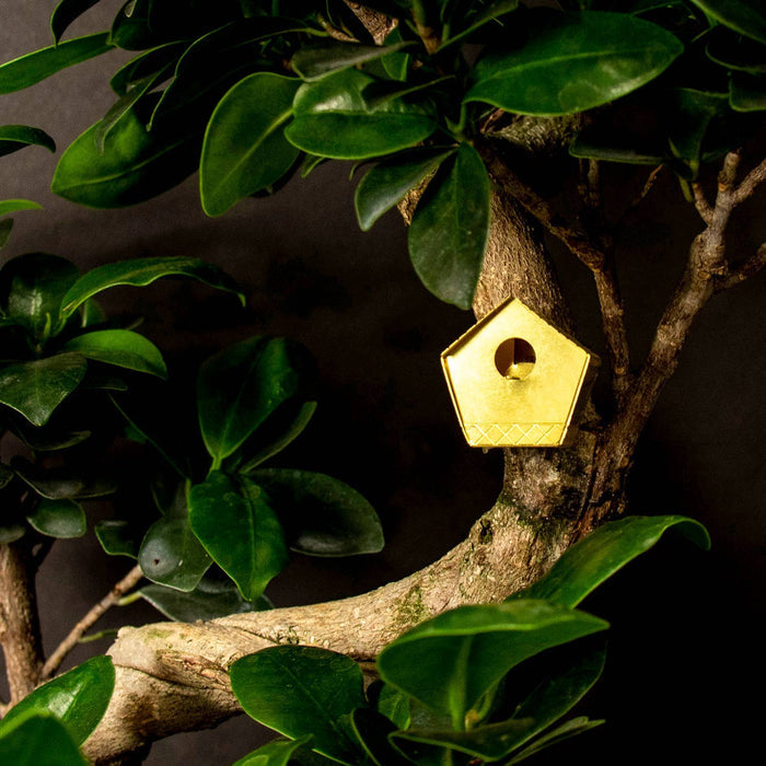 Tiny Birdhouse gift from Botanopia USA, decor for plant lovers, designed to add charm to indoor plant displays.