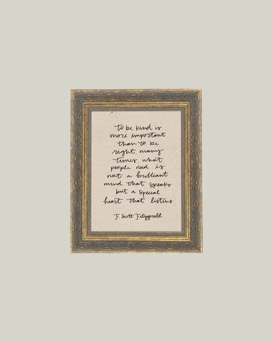 To Be Kind 8 x 10 Framed Antique Print