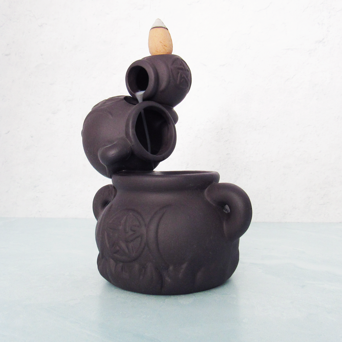 Triple Moon Cauldron Backflow Incense Burner