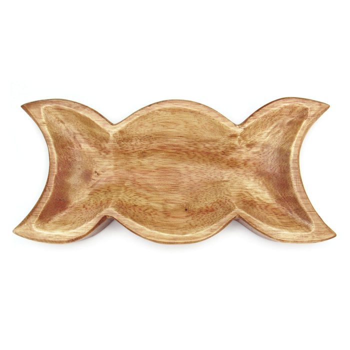 Triple Moon Teak Wood Bowl (9 Inches)