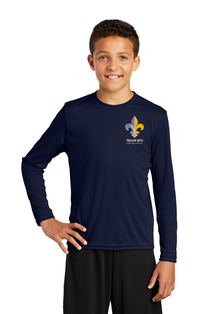 Troop 870 Long Sleeve Wicking Tee- Youth, Ladies, Unisex sizes