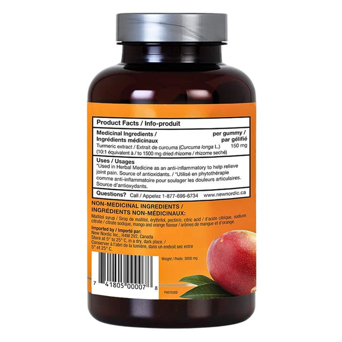 Bottle Back of New Nordic Turmeric™ Gummies 60 Gummies