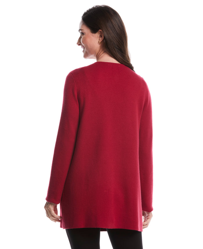 Turnlock Metal Closure Cardigan (Rio Red)