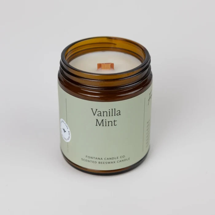 Vanilla Mint Beeswax & Essential Oil Natural Candle