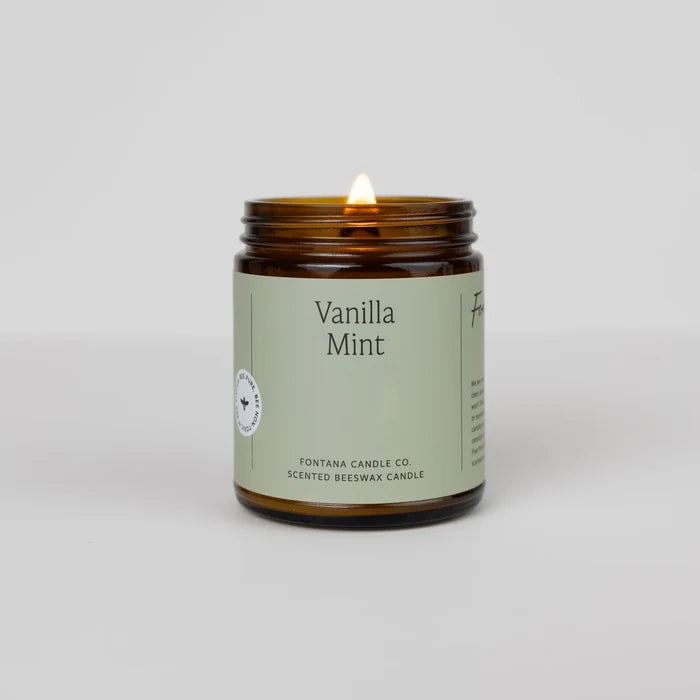 Vanilla Mint Beeswax & Essential Oil Natural Candle