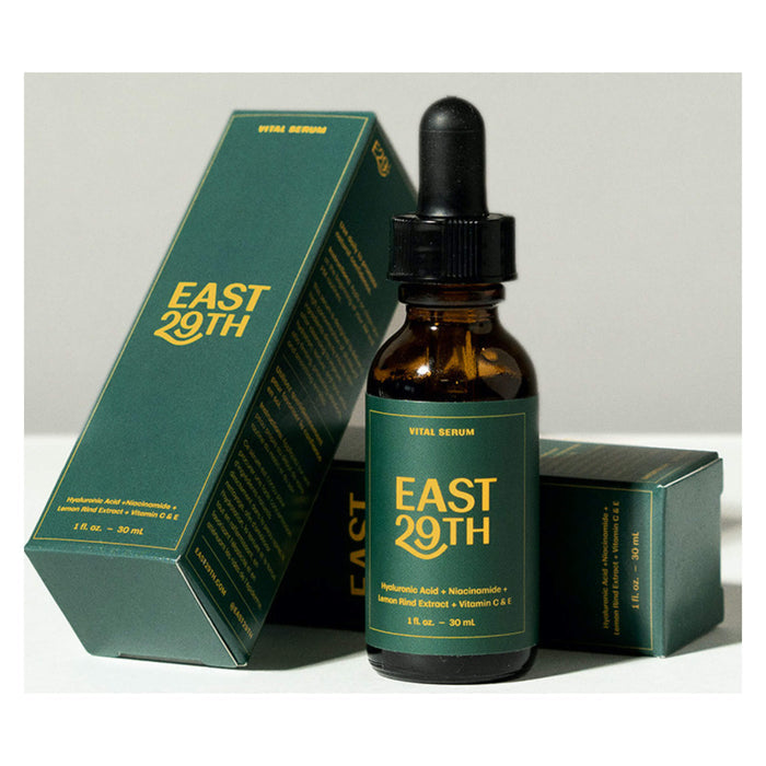 East 29th Vital Serum Lifestyle - Box & Bottle
