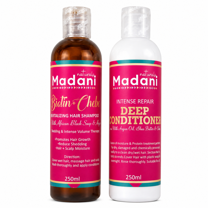 Wash Day Duo with Biotin + Chebe Shampoo & Intense Repair Deep Conditioner