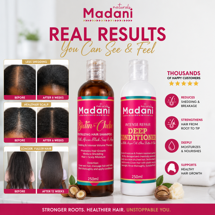 Wash Day Duo with Biotin + Chebe Shampoo & Intense Repair Deep Conditioner
