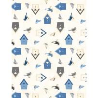 WELCOME WINTER - BIRDS AND BIRDHOUSES (4 YARDS)