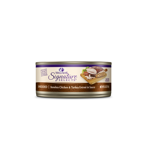 Wellness Signature Select Shredded Boneless Chicken & Turkey in Sauce Canned Cat Food