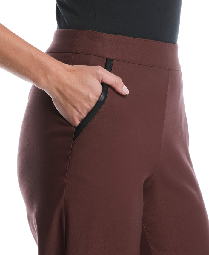 Wide Leg Trim Pant (Brown Stone)