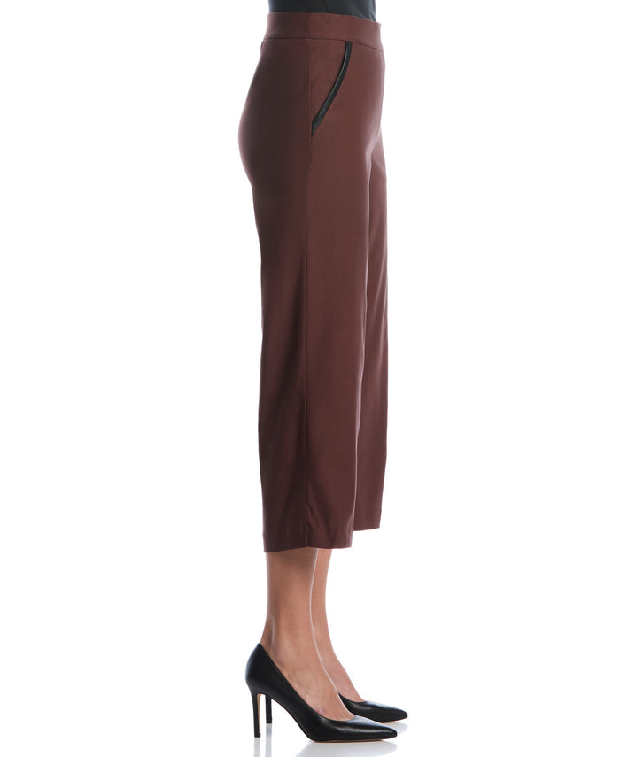 Wide Leg Trim Pant (Brown Stone)