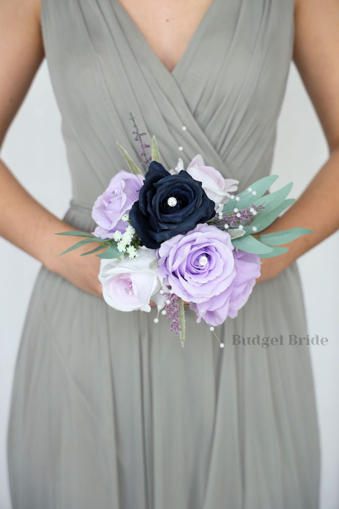 Wisteria and Navy Blue Premium Wedding Bouquet- $45.00 |Mosaic