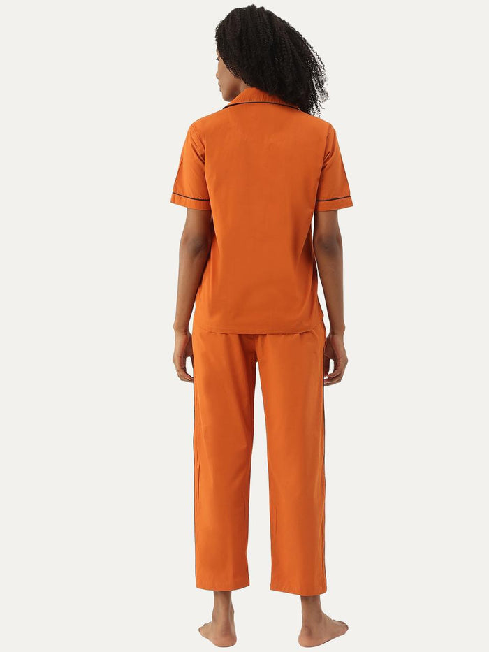 Women's Organic Cotton Solid Sleepsuit Set (Pack Of 1)