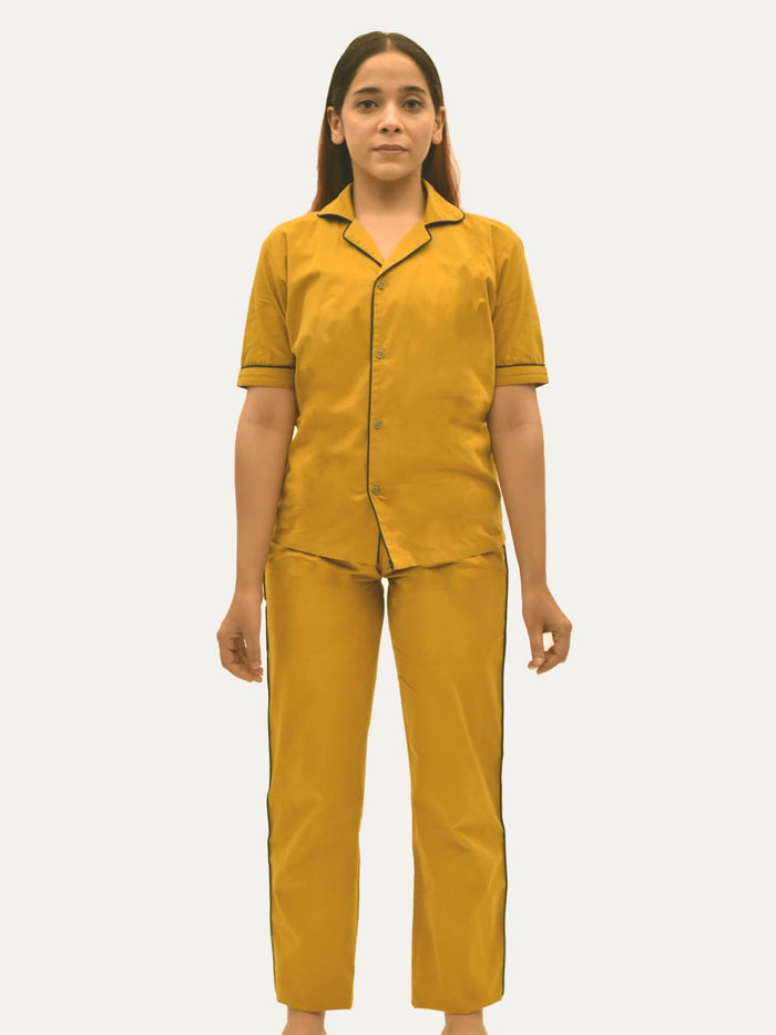 Women's Organic Cotton Solid Sleepsuit Set (Pack Of 1)