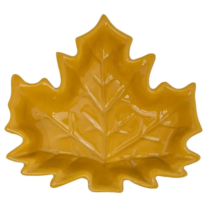 Yellow Porcelain Leaf Dish