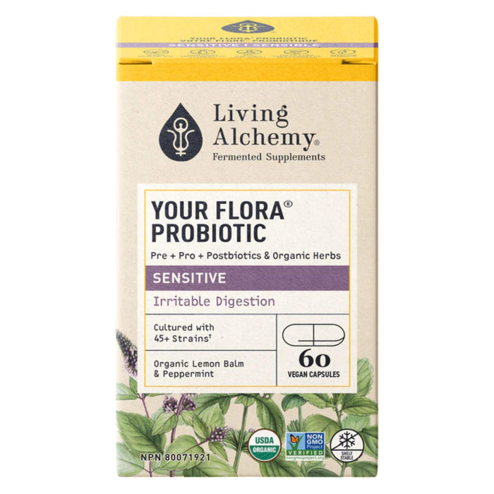 Box of LivingAlchemy YourFlora Sensitive 60Capsules